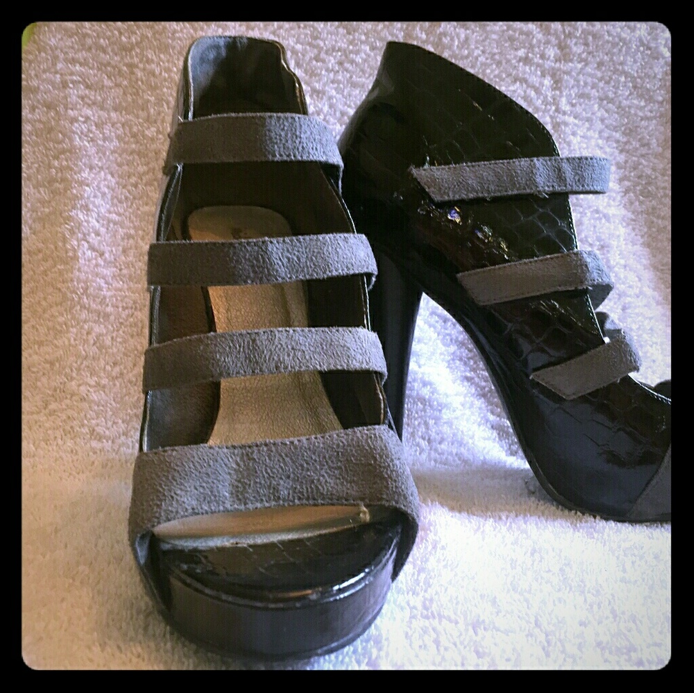 Michael Antonio Patent and Suede Boots 10M